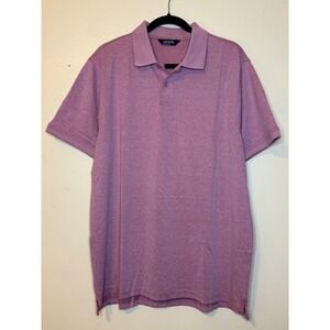 Members Mark Mens Stretch Pique Polo Shirt Size L Heathered Mauve Short Sleeve